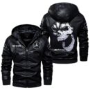 Custom Name Amg Skull Leather Jacket - Personalized Logo Car Motorcycle Model