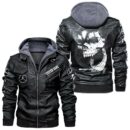 Custom Name Amg Skull Leather Jacket - Personalized Logo Car Motorcycle Model