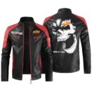Custom Name Ktm Contrast Leather Jacket - Personalized Logo Car Motorcycle Model