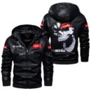 Aprilia Leather Jackets, Black And Brown Vintage Style, Customize Name And Any Logo, Car Or Motor Model
