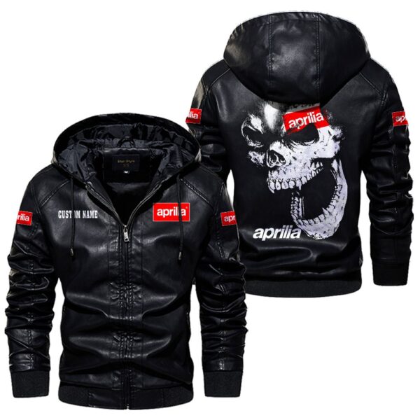 Aprilia Leather Jackets, Black And Brown Vintage Style, Customize Name And Any Logo, Car Or Motor Model - Image 5