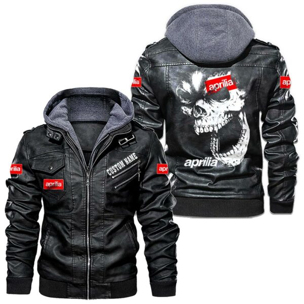 Aprilia Leather Jackets, Black And Brown Vintage Style, Customize Name And Any Logo, Car Or Motor Model