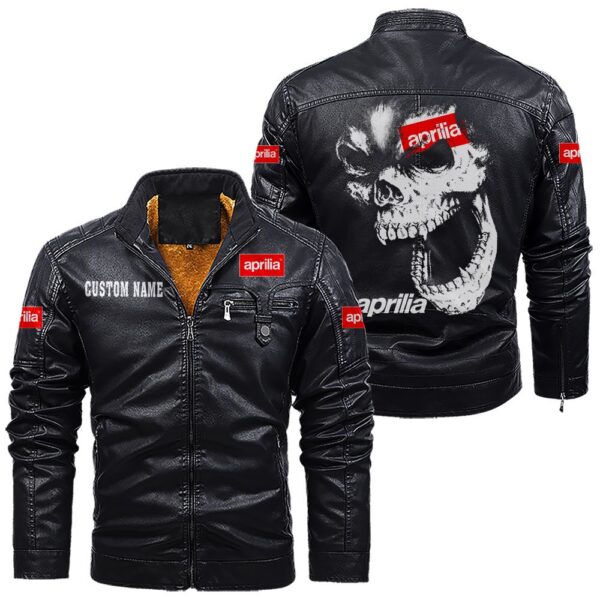 Aprilia Leather Jackets, Black And Brown Vintage Style, Customize Name And Any Logo, Car Or Motor Model - Image 9