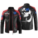 Custom Name Lancia Contrast Leather Jacket - Personalized Logo Car Motorcycle Model
