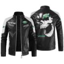 Custom Name Land Rover Contrast Leather Jacket - Personalized Logo Car Motorcycle Model