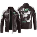 Custom Name Land Rover Contrast Leather Jacket - Personalized Logo Car Motorcycle Model