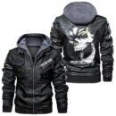 Custom Name Arctic Cat Skull Leather Jacket - Personalized Logo Car Motorcycle Model