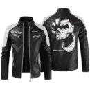 Custom Name Mclaren Automotive Contrast Leather Jacket - Personalized Logo Car Motorcycle Model