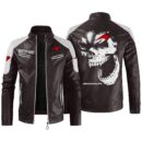 Custom Name Mclaren Contrast Leather Jacket - Personalized Logo Car Motorcycle Model