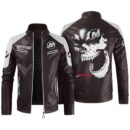 Custom Name Mercury Marine Contrast Leather Jacket - Personalized Logo Car Motorcycle Model