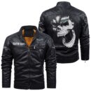 Custom Name Aston Martin Skull Leather Jacket - Personalized Logo Car Motorcycle Model