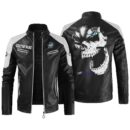Custom Name Mv Agusta Contrast Leather Jacket - Personalized Logo Car Motorcycle Model