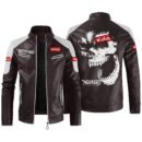 Custom Name Norton Motorcycle Company Contrast Leather Jacket - Personalized Logo Car Motorcycle Model