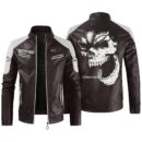 Custom Name Oldsmobile Contrast Leather Jacket - Personalized Logo Car Motorcycle Model