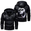 Custom Name Audi Skull Leather Jacket - Personalized Logo Car Motorcycle Model