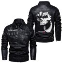 Custom Name Audi Skull Leather Jacket - Personalized Logo Car Motorcycle Model