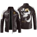 Custom Name Pontiac Fiero Contrast Leather Jacket - Personalized Logo Car Motorcycle Model