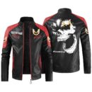 Custom Name Pontiac Firebird Contrast Leather Jacket - Personalized Logo Car Motorcycle Model