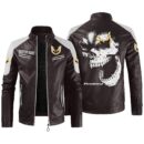 Custom Name Pontiac Firebird Contrast Leather Jacket - Personalized Logo Car Motorcycle Model