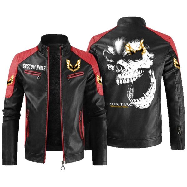 Custom Name Pontiac Trans Am Contrast Leather Jacket - Personalized Logo Car Motorcycle Model - Image 2
