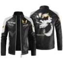 Custom Name Pontiac Trans Am Contrast Leather Jacket - Personalized Logo Car Motorcycle Model