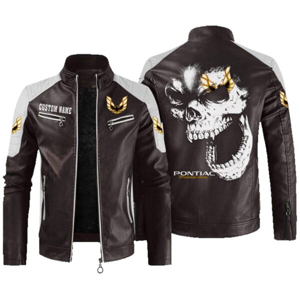 Custom Name Pontiac Trans Am Contrast Leather Jacket - Personalized Logo Car Motorcycle Model - Image 3