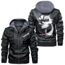 Custom Name Audi Quattro Skull Leather Jacket - Personalized Logo Car Motorcycle Model