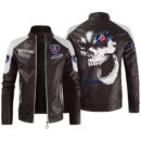 Custom Name Scania Contrast Leather Jacket - Personalized Logo Car Motorcycle Model