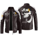 Custom Name Smart Contrast Leather Jacket - Personalized Logo Car Motorcycle Model