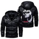 Custom Name Audi Skull Leather Jacket - Personalized Logo Car Motorcycle Model