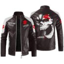 Custom Name Suzuki Hayabusa Contrast Leather Jacket - Personalized Logo Car Motorcycle Model