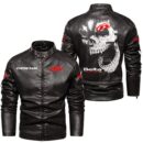 Custom Name Beta Skull Leather Jacket - Personalized Logo Car Motorcycle Model