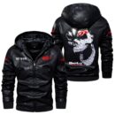 Custom Name Beta Skull Leather Jacket - Personalized Logo Car Motorcycle Model