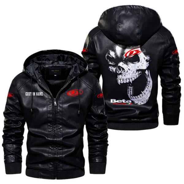 Custom Name Beta Skull Leather Jacket - Personalized Logo Car Motorcycle Model - Image 5