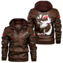 Custom Name Beta Skull Leather Jacket - Personalized Logo Car Motorcycle Model