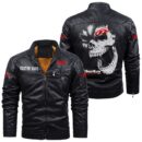 Custom Name Beta Skull Leather Jacket - Personalized Logo Car Motorcycle Model