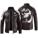 Custom Name Valtra Contrast Leather Jacket - Personalized Logo Car Motorcycle Model