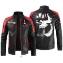 Custom Name Camaro Racing Contrast Leather Jacket - Personalized Logo Car Motorcycle Model