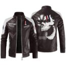 Custom Name Camaro Racing Contrast Leather Jacket - Personalized Logo Car Motorcycle Model