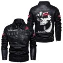 Custom Name Bugatti Skull Leather Jacket - Personalized Logo Car Motorcycle Model
