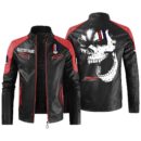 Custom Name Camaro Ss Contrast Leather Jacket - Personalized Logo Car Motorcycle Model