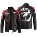 Custom Name Camaro Contrast Leather Jacket - Personalized Logo Car Motorcycle Model