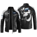 Custom Name Ford F150 Contrast Leather Jacket - Personalized Logo Car Motorcycle Model