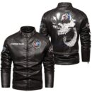 Custom Name Buick Skull Leather Jacket - Personalized Logo Car Motorcycle Model