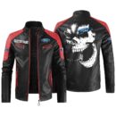 Custom Name Ford Raptor Contrast Leather Jacket - Personalized Logo Car Motorcycle Model