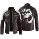 Custom Name Ford Thunderbird Contrast Leather Jacket - Personalized Logo Car Motorcycle Model