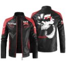 Custom Name Nissan Gtr Contrast Leather Jacket - Personalized Logo Car Motorcycle Model