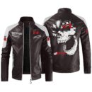 Custom Name Nissan R34 Contrast Leather Jacket - Personalized Logo Car Motorcycle Model