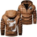 Custom Name Can Am Skull Leather Jacket - Personalized Logo Car Motorcycle Model
