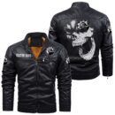 Custom Name Can Am Skull Leather Jacket - Personalized Logo Car Motorcycle Model